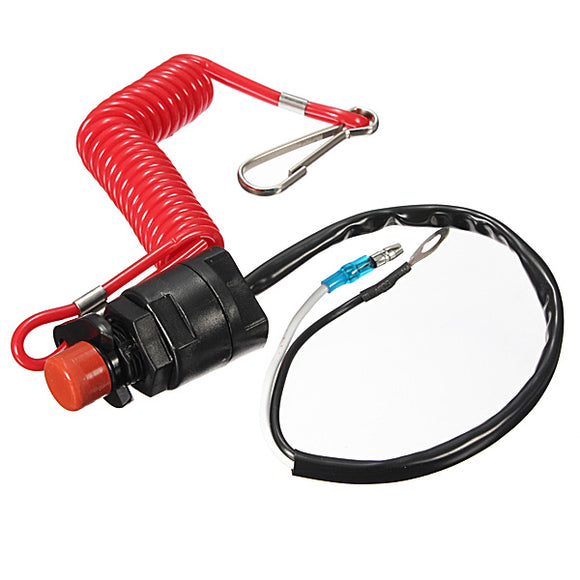 Quad Pit ATV Dirt Bike Kill Stop Switch With Safety Tether Cord