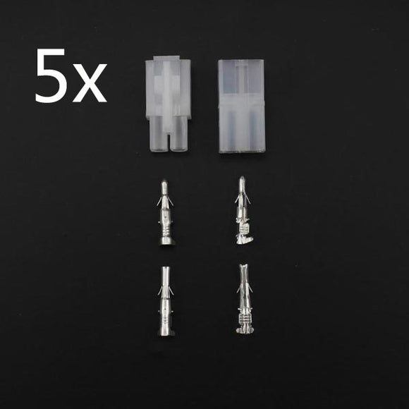 5 x 2.8mm Male Female 2 Round Way Connectors Terminal for Motorcycle