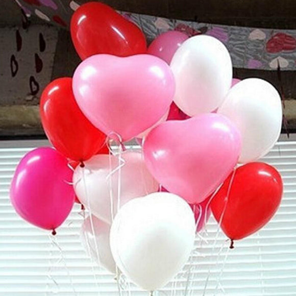 50Pcs Heart-Shaped Latex Balloons Party Holiday Decoration Ballon