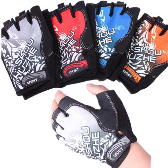 Cycling Sports Anti Skid Particles Half Finger Gloves