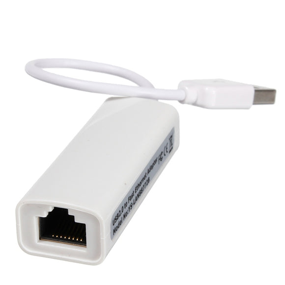 USB 2.0 to RJ45 Fast Ethernet 10/100 Network LAN Adapter Card White