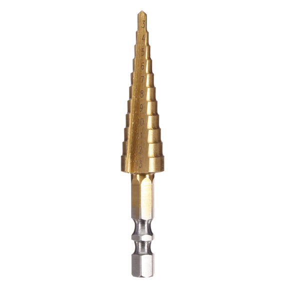 3-13MM Step Drill HSS Straight Flute Pagoda Drill Hexagon Shank