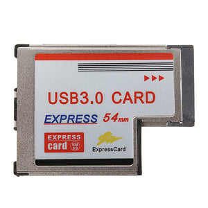 54mm Express Card to 2 Port USB 3.0 Adapter Transfer Rate Up to 5Gbps