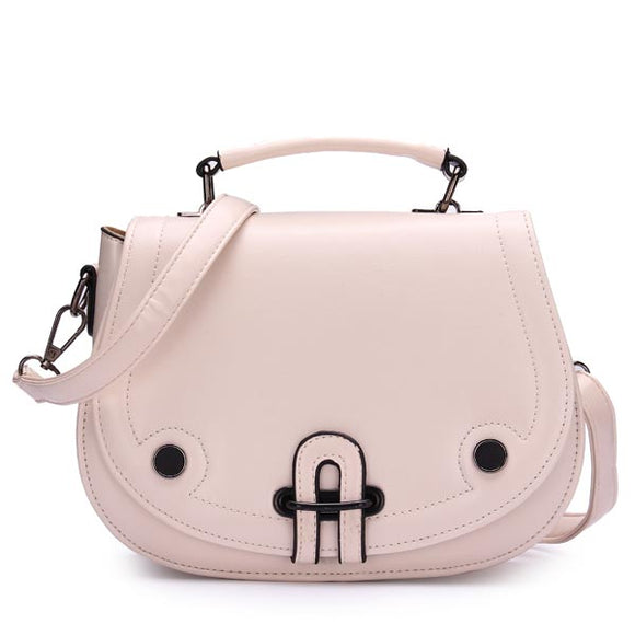 Women Leather Candy Color Rivet Pig Crossbody Shoulder Bag