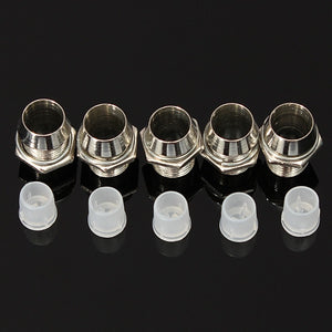 5 pcs 5mm Bezel LED Light Holder Chrome Metal Rubber Base Solid Construction