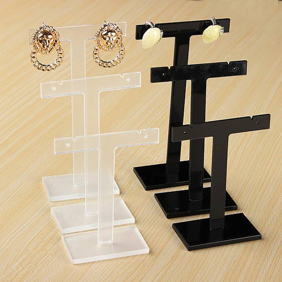 3Pcs T Shape Earrings Display Stand Plastic Jewelry Display Holder