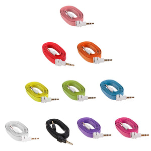 3.5mm Male Audio Stereo AUX Flat Noodle Cable For Mp3 PC And Others