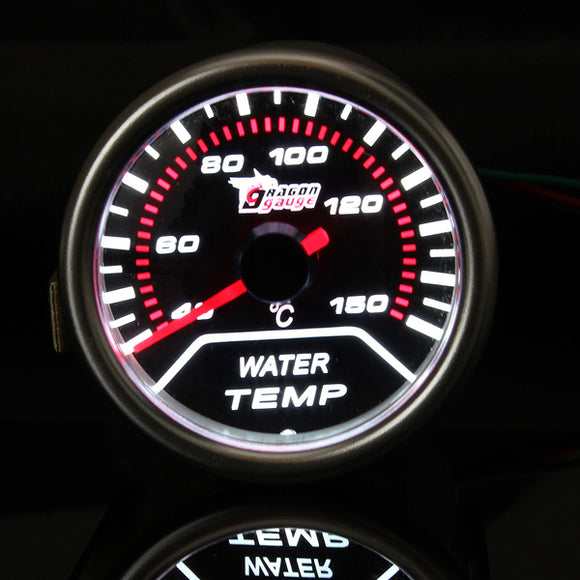 2 52MM Universal Auto Red LED Water Temperature Car Gauge Meter