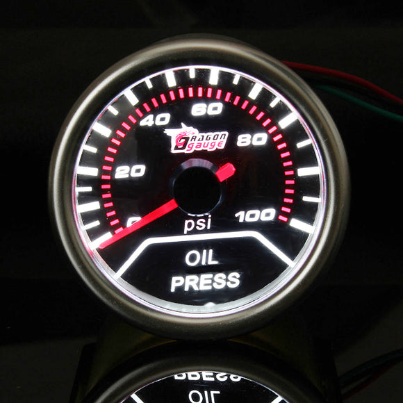 2 52MM Universal Auto Red LED Oil Pressure Car Gauge Meter