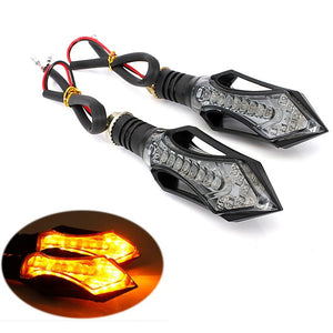 12 Led Motorcycle Turn Signal Indicators Light Amber Blue Lamp