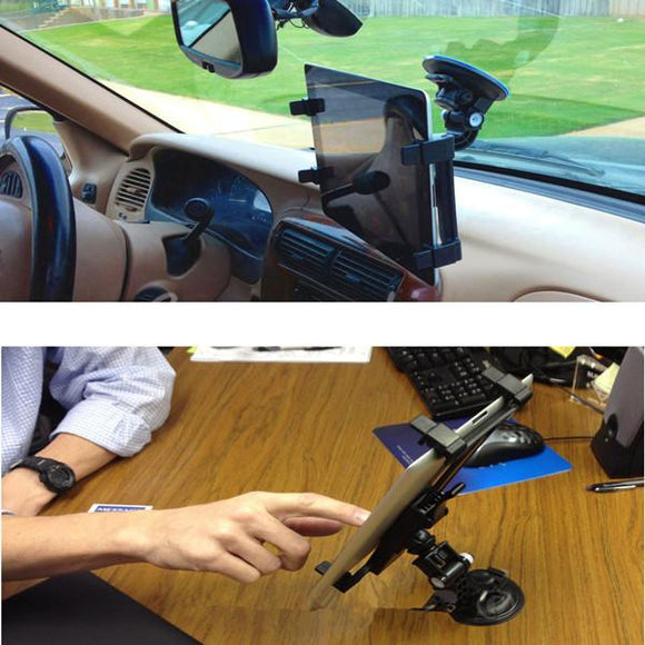 360 Rotating Car Wind Shield Desk Mount Bracket Holder For iPad