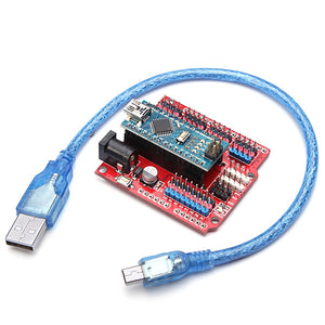 Geekcreit ATmega328P Arduino Compatible Nano V3 + Nano Shield Expansion Board Kit