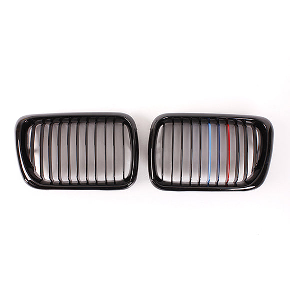 Front Gloss Black M Style Kidney Grille Grill For BMW E36 97-99