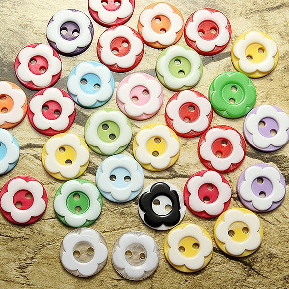 60Pcs Resin Plum Flower Sewing Button Scrapbook Clothing Accessories