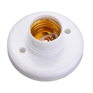 E27 Screw Base Round Plastic Light Bulb Lamp Socket Holder Adapter