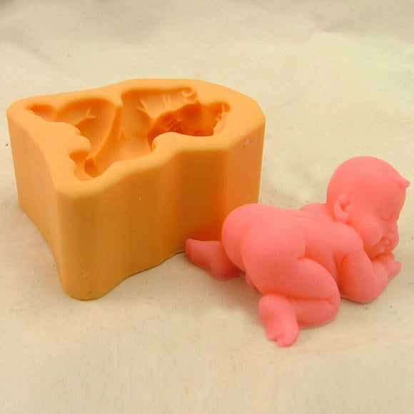 Baby Lying On Front Cake Mold 3D Silicone Fondant Mould