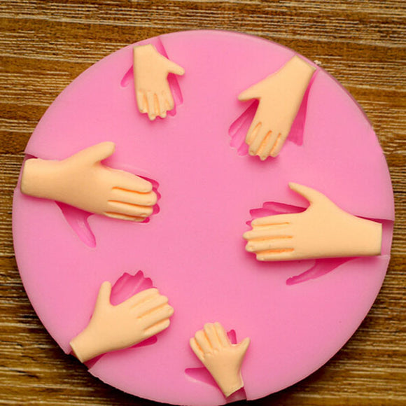 3D Silicone 6pcs Palm Cake Mold Fondant Chocolate Mold