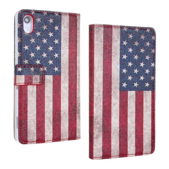 American Flag Filp PU Leather Protective Case for SONY Xperia Z2