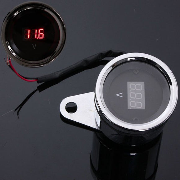 Universal Motorcycle ATV Dirt Pit Bike LED Voltage Volt Meterr Gauge