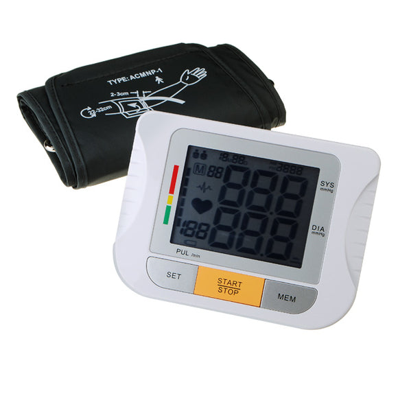 Upper Arm Digital Sphygmomanometer Blood Pressure Monitor Meter