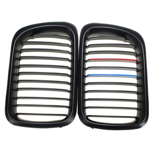 Matte Black+M Color Front Grilles For BMW 97-99 323i 323is M3 328i