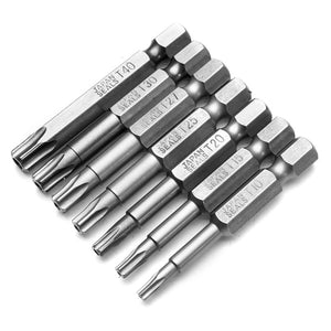 7pcs 50mm 1/4 Inch Magnetic Pentacle Head Screwdriver Bits