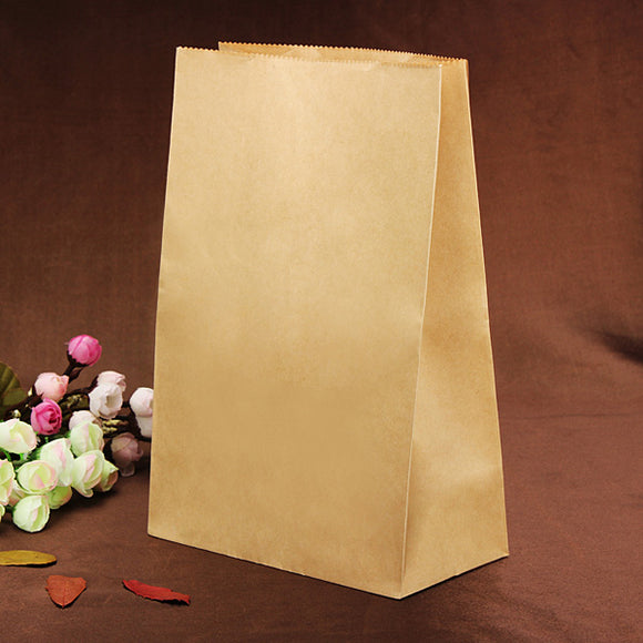 10Pcs Brown Cake Cookie Bread Baking Craft Paper Packing Bags
