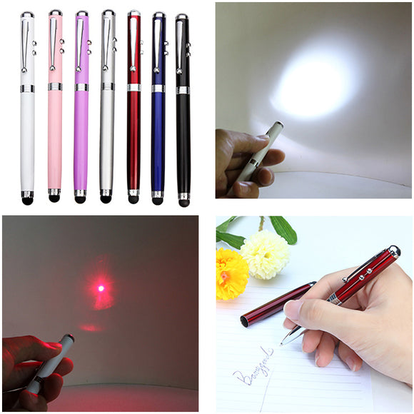 4-In-1 Function 650nm Ballpen Capacitive Touch Red Laser Pointer