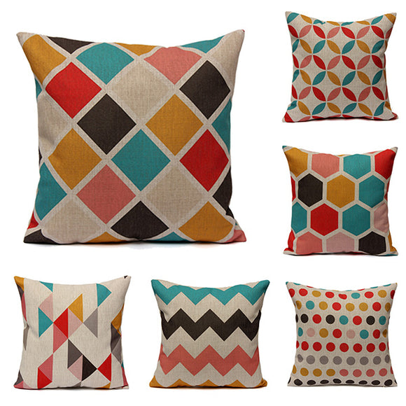 Geometric Abstract Printed Cushion Cover Sofa Bed Pillow Case
