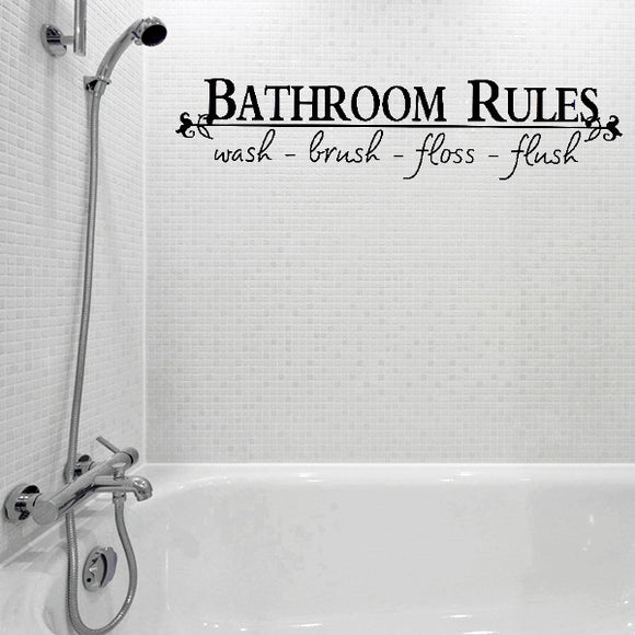 Vinyl Bathroom Rules Letter Sticker Bathroom Toilet Art Wall Decals