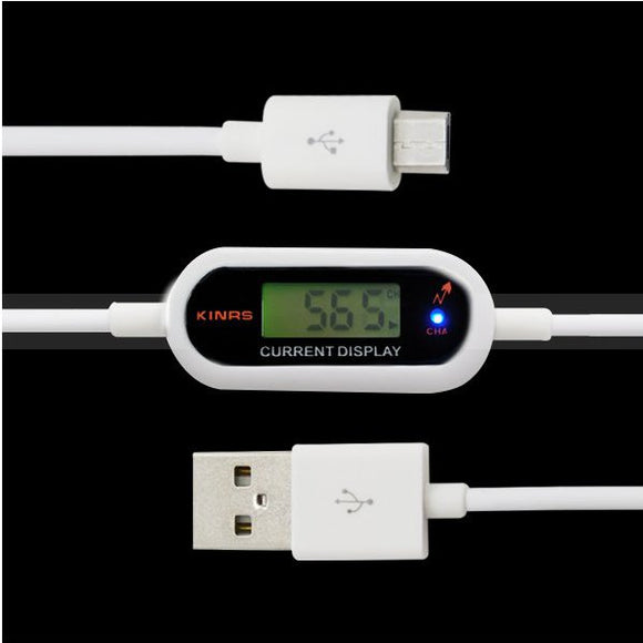 KINRS Smart Micro USB Cable With LCD Current Display For Smartphone