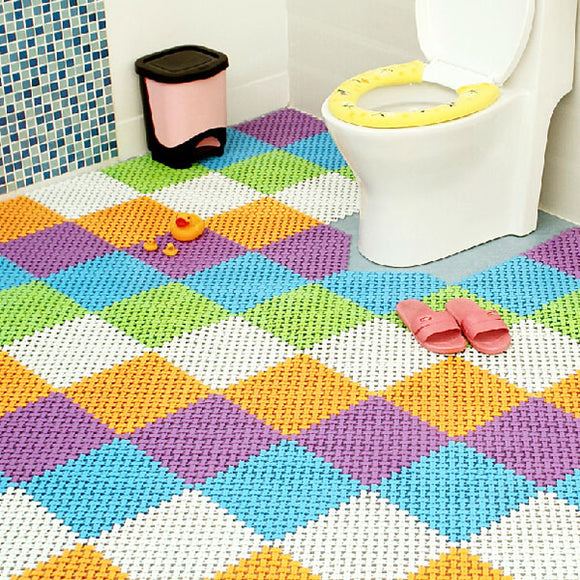 PVC Candy Color Anti-slip Mats Splice Bathroom Waterproof Non-slip