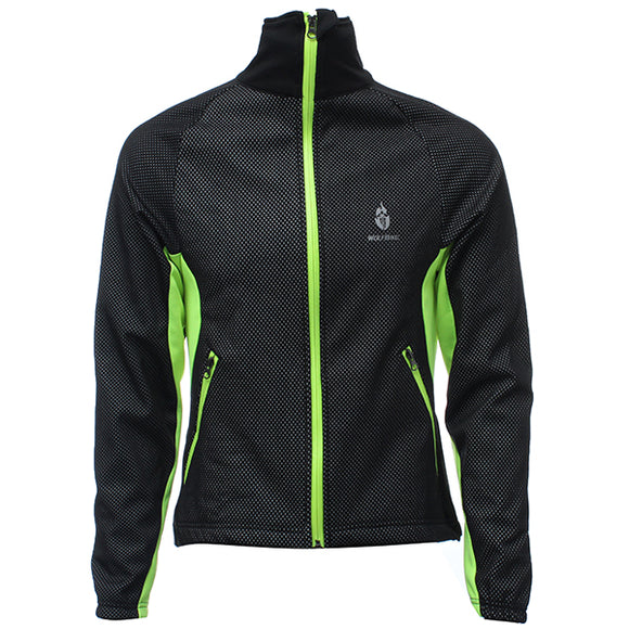 Men Fleece Long Sleeve Jacket Jersey Coat Winter Outdoor Windproof Cycling Motorcycle