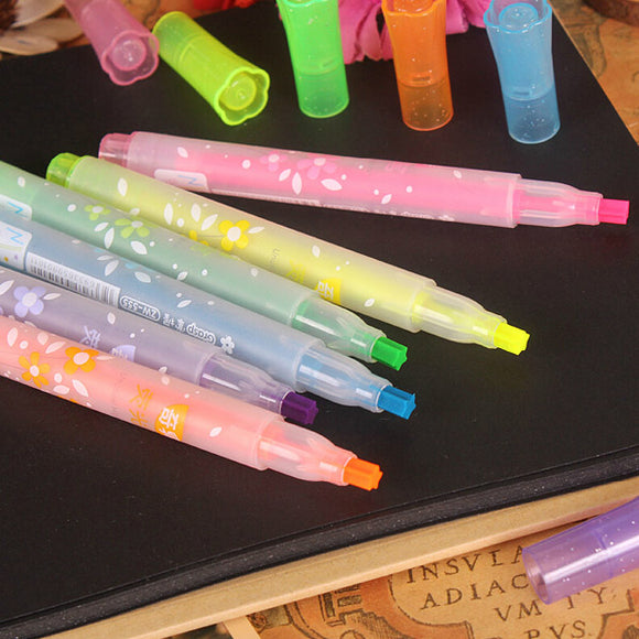 1Pcs Creative Stationery School Office Colorful Paint Star Type Fluorescent Pen Highlighter
