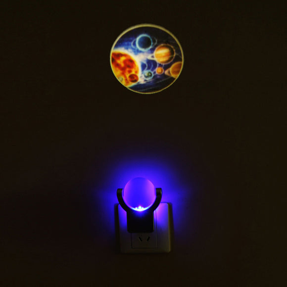 Optically Controlled Projection 360 Degree Rotation Small Night Light