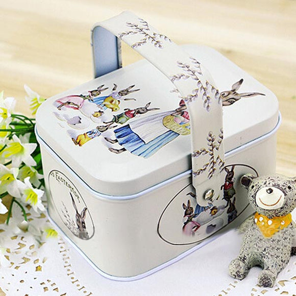 Retro Tote Jewelry Box Storage Tea Coffee Candy Container Box Organization