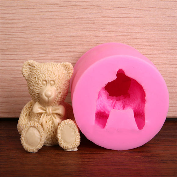 Lovely 3D Teddy Bear Silicone Mold Fondant Chocolate Soap Mould