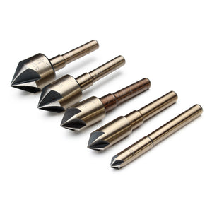 5pcs Imperial 5 Flutes 82 Degree Countersink Drill Chamfer Cutter Bit