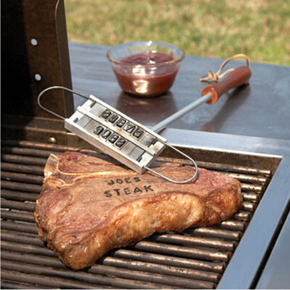 Honana Barbecue ID Branding Iron Tools With Changeable 55 Letters BBQ Steak Meat Branding Iron