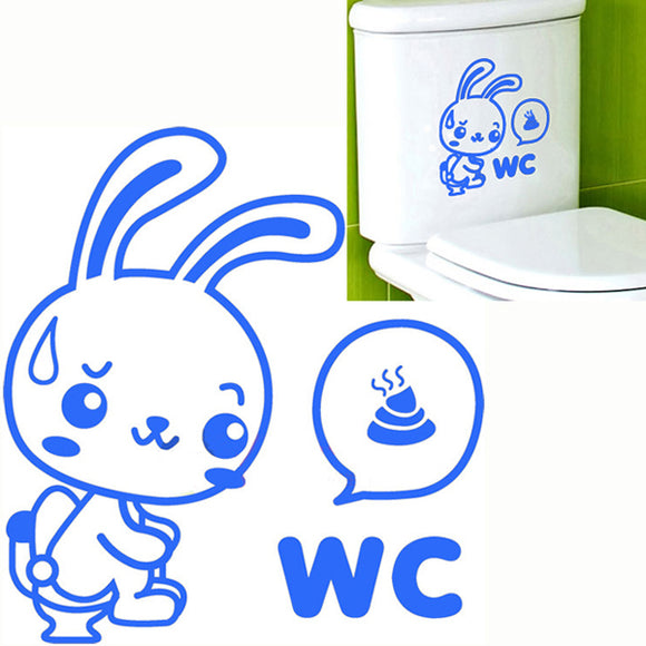 WC Rabbit Toilet Cover Sticker Removable Closestool Seat Decor