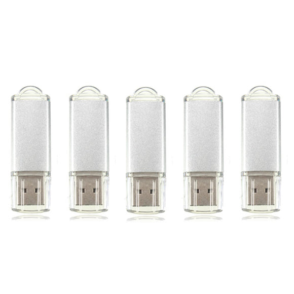 5 x 128MB USB 2.0 Flash Drive Candy Silver Memory Storage Thumb U Disk