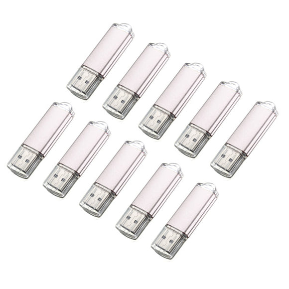 10 x 128MB USB 2.0 Flash Drive Candy Silver Memory Storage U Disk