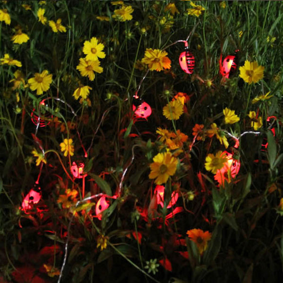 Waterproof Outdoor Solar Beetle LED String Light Garden Yarn Lamp