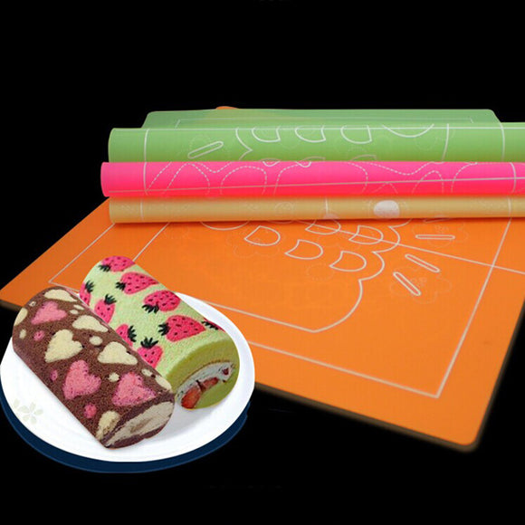 Double Sided Silicone Painting Cake Rolling Fondant Mat 4 Patterns