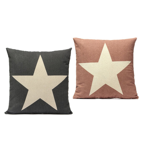 Linen Star Throw Pillow Case Car Cushion Cover Sofa Decorative
