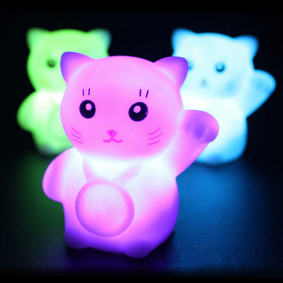 Colorful Flash Lucky Cat LED Lamp Romantic Decoration Night Light