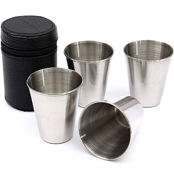 4pcs Stainless Steel Cups for Outdoor Picnic Camping