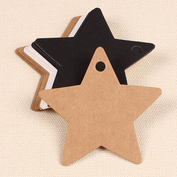 100pcs Five Star Kraft Paper Label Wedding Party Favor Gift Card Labels Tags
