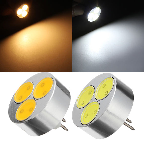 G4 3W Warm White/Pure White 3 COB LED Light Lamp Bulb DC 12V