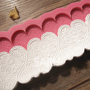 Heart Shape Silicone Fondant Lace Mold Cake Decorating Mould